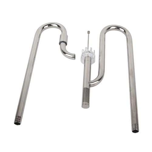 Stainless Steel Inflow and Outflow Pipe Set, Professional Metal Adjustable Stainless Steel Pipe Surface Skimmer Safety for Aquarium (16mm/0.63in)
