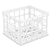 Sterilite Storage Crate, Stackable Plastic Bin Open Basket with Handles, Organize Home, Garage, Office, School, White, 6-Pack