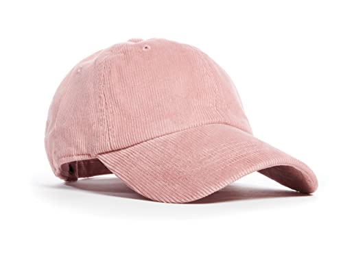 Plaid Suede Damen Herren Cord Casual Everyday Baseball Cap mit verstellbaren Trägern Stilvolle Vintage Sonnenmütze für den Alltag, Smoke Pink, Einheitsgröße