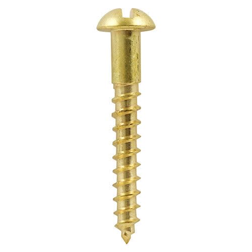 Solid Brass Slotted Round Head Wood Screws, 2mm - 4mm, #2, #3, #4, #6, #8 (Pack of 20, 50, 100, 200) (100, 4x40 (8x1.1/2))