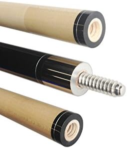 Aska Black Pool Cue Stick, 58" Hard Rock Canadian Maple, 13mm Hard Le Pro Tip, 19oz.