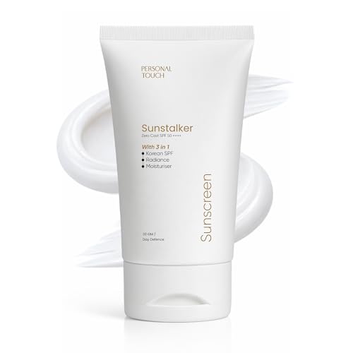 Personal Touch Sunscreen SPF 50 PA+++ for Face | Sunstalker Korea 3 in 1| Lightweight Sunscreen with No White Cast | Non-Greasy, Acne Safe & Oil-Free | With Niacinamide | For Oily & Dry Skin | 30 ml