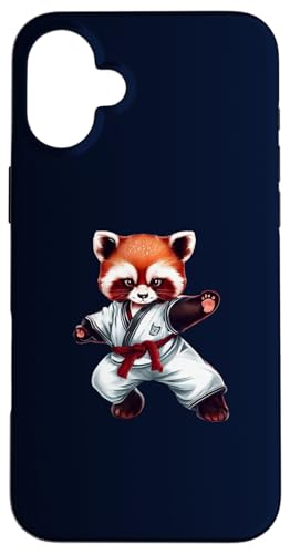 Carcasa para iPhone 16 Plus Ninja Red Panda Karate Artes Marciales Jiu-Jitsu Judo Taekwondo