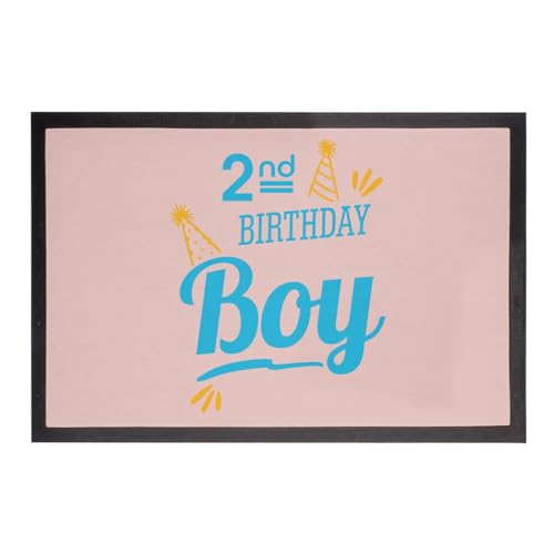Paillasson Rose 60x40cm, Cadeau Idéal pour Anniversaire 2 Ans Garçon