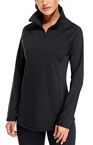 Miusey Womens Quarter Zip Running Pullover Jackets Long Sleeve Workout Tops (PRIME)4