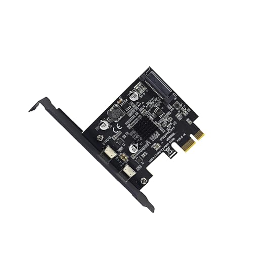 Tarjeta PCI-E a USB C dual negra para transmisión de datos de alta velocidad en PC