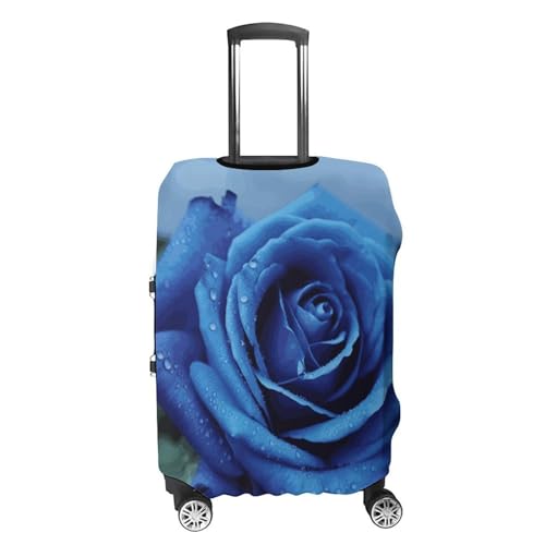 Romantic Blue Rose Luggage Cover, Washable Elastic Suitcase Cover Protector Fit 18-32 Inch Luggage4