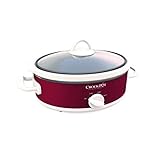 Crock-Pot Casserole Locking Lid Crock 2.5 Quart Oval Slow Cooker, Red