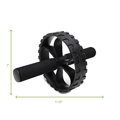 Mind Reader Roda de rolo abdominal com aderência de espuma, equipamento de treino ABS, preto