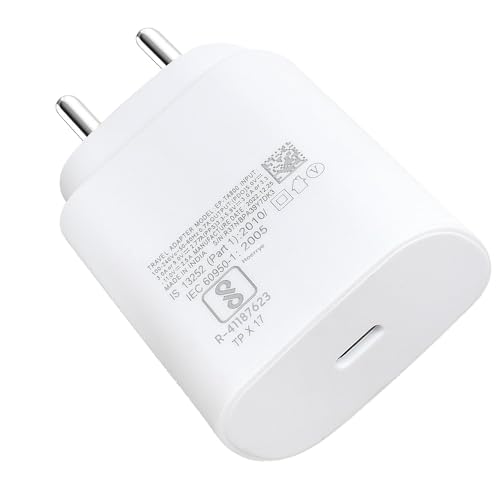 Image of Orignal 25W Fast Charging Adapter Compatible with Samsng S24 /S24 Plus /S24 Ultra-White (CXZ25)