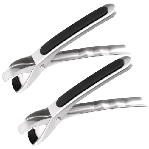 2-PCS Stainless Steel Hot Plate Tongs