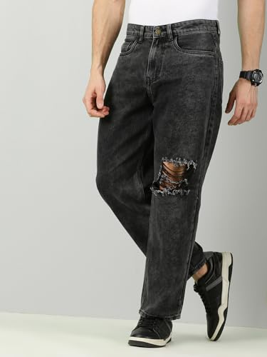 Image of THIRD QUADRANT Baggy Jeans for Men || Khaki Jeans || Jean Pant for man (in, Numeric, 30, Regular, Khakhi)