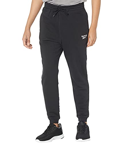 Reebok Men's Joggers, Black/French Terry, Large