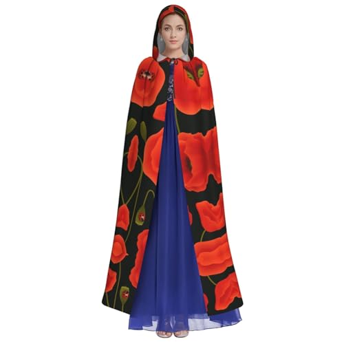 Cape de sorcière fleurs de coquelicot pour bal masqué