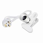 Caldarax Clip Desk Lamp Holder B22, BC Bayonet Bulb Holder Clip on Light UK Plug 2M Cable, Portable Light Bulb Socket with Switch Reading Light for Table Bedroom Office Garage, 1 Pack (White)