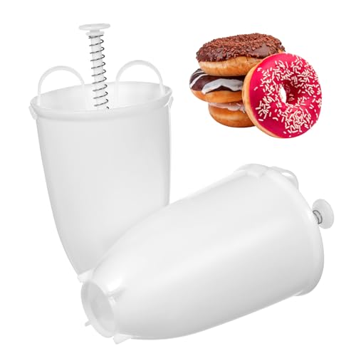 LOLIPPYY Rosquillera para Hacer Donas Ligera y Fácil de Usar, Molde para Prensar Donas de Pp Adecuado para Hornear en Casa 2 Piezas para Adultos y Niños