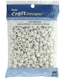 Pony Beads, White Pearl, 6 X 9Mm, 480Pc Pkg #TOP1