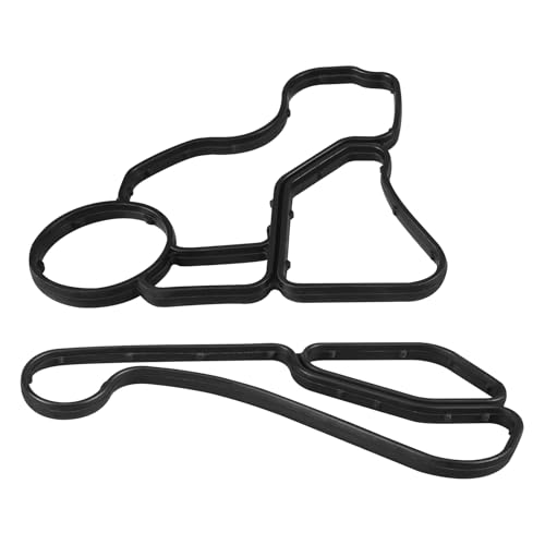 Image of Bevinsee Engine Oil Filtrar Housing Gasket Compatible with N54 N55 S55 N20 N52 E92 E90 E91 E60 E61 E84 323i 325i 328i 328xi 330i 335i 525i 528i X1 X3 X5, Cooler Seal Replace 11428637820, 11428637821