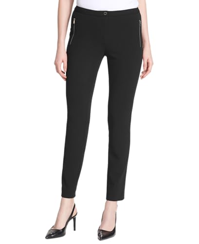 Calvin Klein Women's Slim Fit Highline Suit Pant, True Black, 8