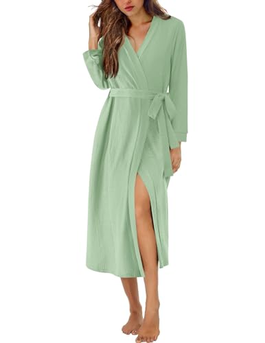 Ekouaer Waffle Robes for Women Long Knit Bathrobe...