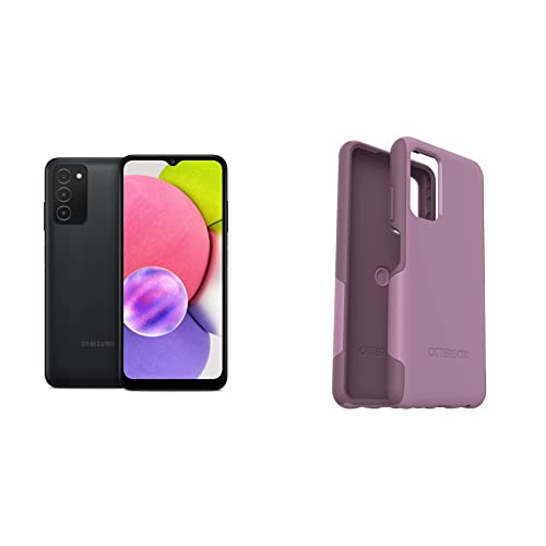 SAMSUNG Galaxy A03s Cell Phone, Factory Unlocked Android Smartphone, 32GB, 3 Camera Lenses, Black & OtterBox Commuter Series LITE Case for Samsung Galaxy A03S