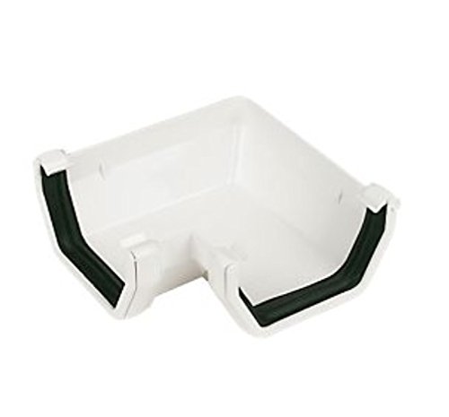 Marshall Tufflex White Square Guttering and Downpipe - Gutter and Pipe Fittings - Gutter Angle 90 Degree