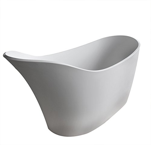 Anzzi 68" Flat Bottom Man Made Stone Freestanding Bathtub - Matte White - Alto Series Ft-Az507 - Anzzi #TOP14