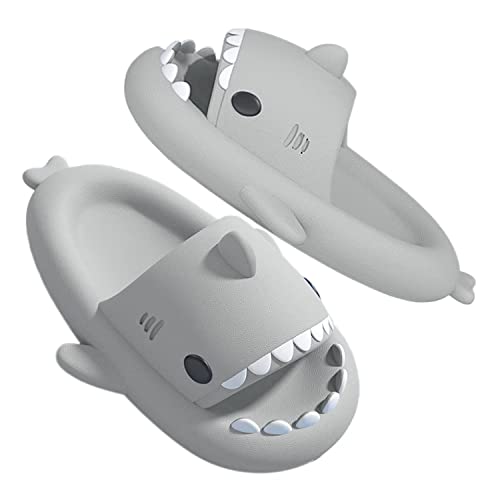 GULAKY Cloud Shark Slides Pillow Slippers Damen/Herren Hausschuhe Unisex Badeschuhe für Sommer Hellgrau 38.39