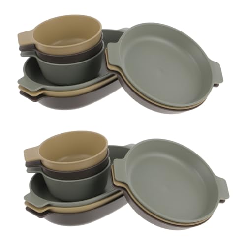 Balacoo 2 Sets Safe Stylish Outdoor Dining Set Plastic Bowl Plate Utensils for Camping Picnic Home