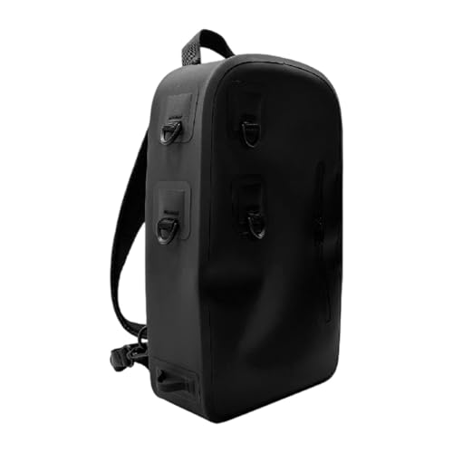 Oshhni Bolsa de pesca Mochila de pesca con soporte de caña Bolsa de hombro de pesca Tackle de pesca Bolsa de hombro para la caza al aire libre, Tpu Negro