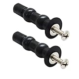 Lychee Light Toilet Seat Hinge Screw 2 Pack,Compatible with TOTO Toilet,Expanding Rubber Bolt Top Nuts Set for Top Mount Toilet Seat Tightening Kit Replacement (Black Rubber Screws-2PACK)