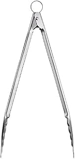 Cuisipro Commercial-Quality Lockable Stainless Steel Tongs for Cooking and Serving, 40 cm / 16 inch, Silver