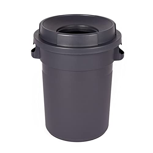 Poubelle de recyclage extérieure et intérieure ronde plastique 80L