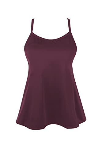 JINXUEER Women's Plus Size Flowy Swimsuit Crossback Tankini Top Modest Swimwear2