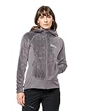 flauschig Jack Wolfskin Damen Rotwand Hooded Fz W Fleece Jacke, seagull, XXL EU