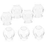 IWOWHERO 7Pcs Vacuum Cupping Therapy Set Heavy Duty Glass Cupping Cups for Home Use Chinese Cupping Kit for Muscle Relief Blood Flow Activation and