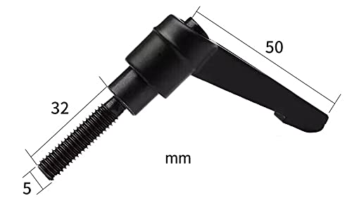 Anawakia 4 Stück Klemmhebel Griff, M5 Edelstahl Außengewinde Verstellbarer Griff Maschinengriffe,Klemmhebel Außengewinde (32mm)