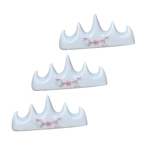 NUOBESTY 3-teiliger Kalligraphiepinsel Keramikablage Schreibpinselstütze Chinesischer Malpinselständer Multifunktionaler Pinselhalter Für Schreibtisch Büro Und Zuhause