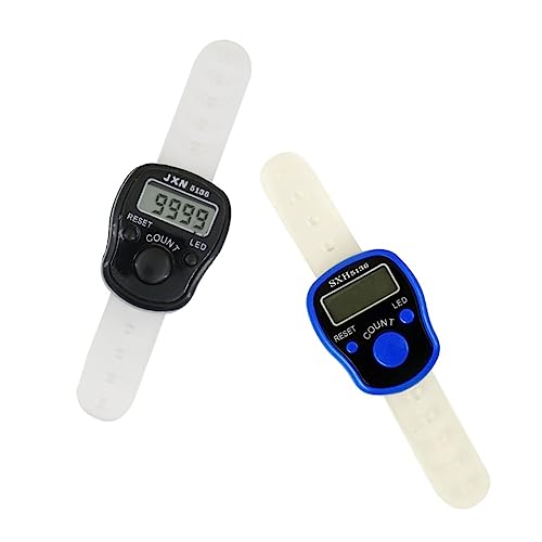 Toddmomy 2pcs Finger Counter Digital Finger Supplies Mechanical Number Click Muslim Prayer Beads Plastic Rosary Digital Counter Tally Counter Ring Counters Electronic Finger Counters Tool,Random Color