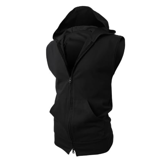 H2H Men's Workout Hooded Tank Tops Sleeveless Zip Up Hoodie Gym Hoodies Bodybuilding Muscle Shirts Black US M/Asia L (JPSK13_N25)