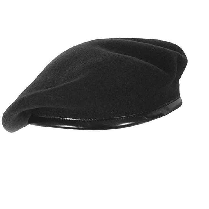 SILAK - Boina parisina icónica - Gorra Estilo Militar, Inspirada en el Che Guevara, Boina Francesa de Lana para Hombre y Mujer, Negro -, Talla única