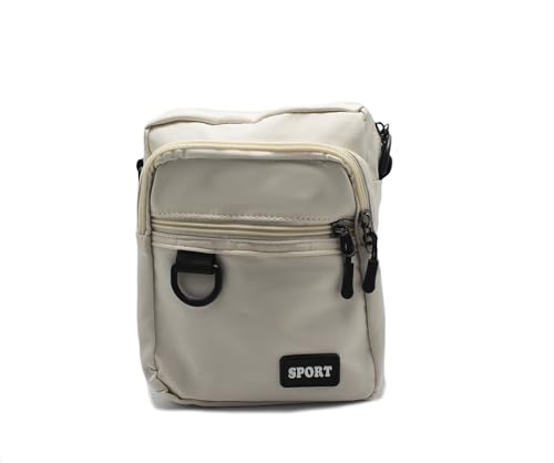 Bolsa shoulder Bag Lateral Com Alça Regulável Unissex T-12 (Creme)