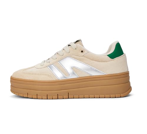 【ALTEZZA DEL SEDILE】: Caratterizzate da una piattaforma in gomma da 1,69 pollici, queste sneakers retrò da donna allungano le gambe. Che si tratti di gambe lunghe o di uno stile casual, sono perfette per essere indossate a lungo.