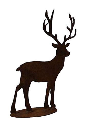 Saremo Deko Hirsch auf Metallplatte Waldtier Tier Rost Edelrost Metall Rostfigur Deko Dekoration Deko-Idee Winterdeko Dekohirsch Dekotier Rostdeko Gartendeko Geschenk-Idee Geschenk Cover