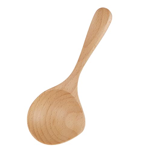 Wooden Ladle Large Soup Ladle Wooden Cooking Soup Ladle Long Handle Ladle Beech Wood Rice Porridge Spoon Handcrafted Wooden Utensil Wood Cooking Spoon