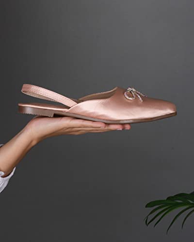 Image of TRYME Trending Stylish Pointed Toe Mules Comfortable Flat Fancy Casual Bellies Mules Sandal for Womens and Girls