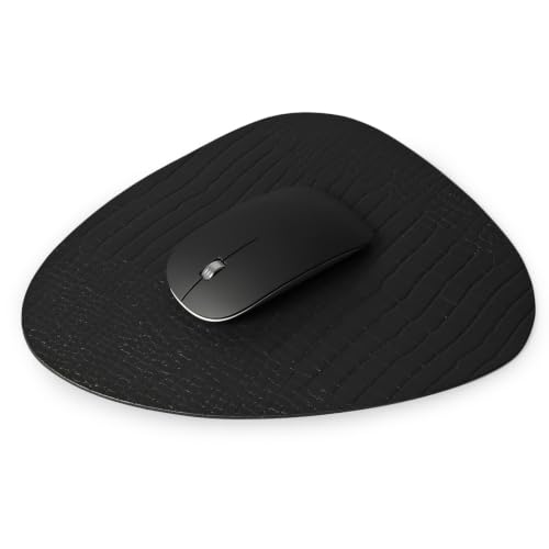Image of Three Sixty Premium Leather Gaming Mouse Pad for PC | Mousepad for Laptop Wireless | Mouse Mat Anti Skid, 25x22 cm for Daily Tasks, Large, Small Desk Sizes (Croco Black)