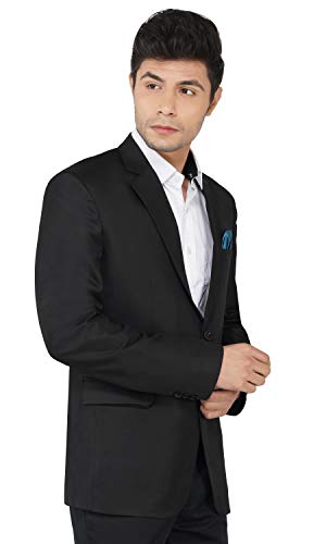 Image of TAHVO Men's Blazer Slim Fit Single Breasted Black Solid Formal Blazer for Men & Boys