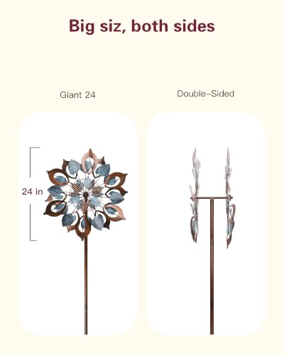 Image of Wind Spinners Outdoor for Yard and Garden, 84 Inch Metal Large Outdoors Windmill Kinetic Wind Spinner, Outside Decor for Yard Art Lawn Backyard Landscape Patio(24 inch W x 84 inch H)
