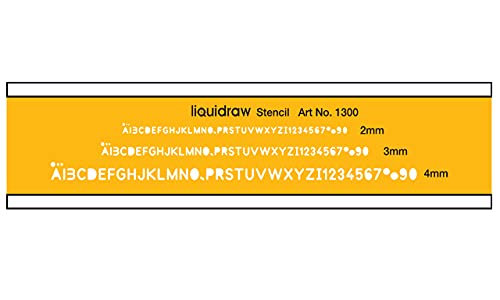 Liquidraw Lettering Stencils for Crafts English Stencil Alphabet Number Drawing Drafting Template, Combo Set of 2mm, 3mm & 4mm